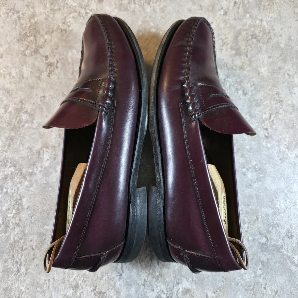 Sebago Classic Penny Loafers Burgundy Leather Handsewn Men's 12 Slip On